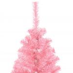 Kunstkerstboom met standaard 150 cm hoog, hoge kunstkerstboom, kerstdecoratie, pvc en staal, roze