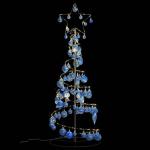 Kerstboom kegelvorm met ballen 80 leds warm wit 120 cm