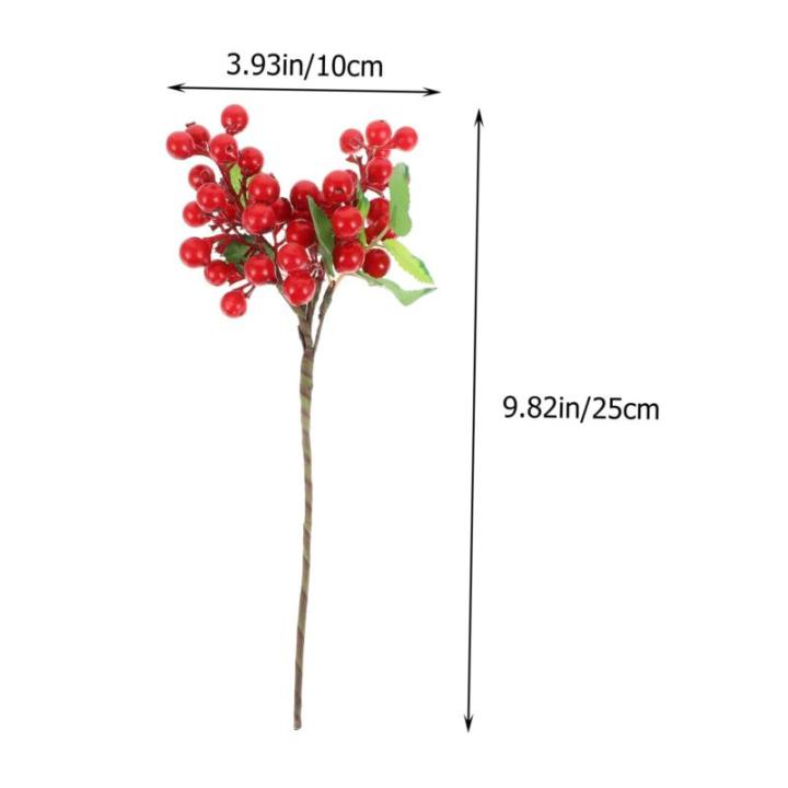5st Künstliche Beeren Gefälschte Beerenpflücker Artificial Pine Branches Künstliche Zweige Falsches Beerenspray Kranz Beeren Blumendekorationen Blumenarrangement Beeren Plastik