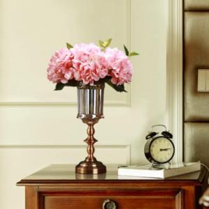 Kunstblumen Künstliche Blumen mit Vase, realistische Hortensien-Seidenblumenarrangements, künstliche Blumen für Zuhause, Hochzeit, Party, Büro für jeden Anlass