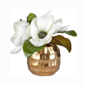 Kunstblumen Künstliche Magnolienblumen mit Vase, kleine künstliche Pflanzen im Innenbereich, Kunstpflanzen im Topf für Wohnkultur, Schlafzimmer, Badezimmer für jeden Anlass