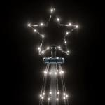 Kerstboom met haringen, lichtboom, kerstdecoratie, sterverlichting, buiten, verlichte lichtketting, koudwit, 732 leds, 500 cm
