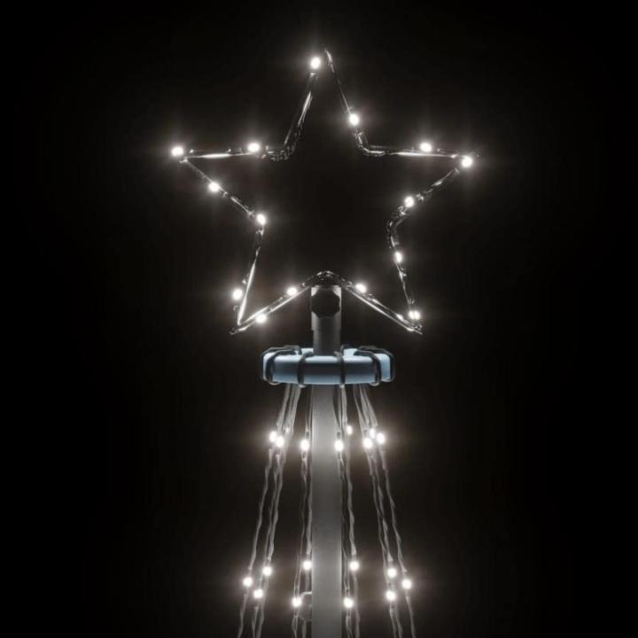 Kerstboom met haringen, lichtboom, kerstdecoratie, sterverlichting, buiten, verlichte lichtketting, koudwit, 732 leds, 500 cm