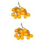 2st Simulierte Kleine Tomaten Künstliche Kirschtomaten-Modell Kunstfruchtdekor Realistisch Simulationsfrucht Zuhause Gefälschte Fruchtstütze Küche Kirschtomaten Prop Yellow Sch