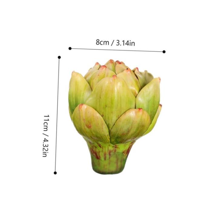 2 Sätze Simulierter Ananaskopf Künstlicher Lotus Künstliches Artischockendekor Anlage Kunstpflanze Kunstplflanze Gefälschte Pflanzen Künstliches Gemüse Plastik Green 4 Stück