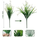 Calla Lily Kunstbloemen, 8 bundels kunstbloemen, UV-bestendige plastic bloemen, , balkon, boeket, planten voor balkon, tuin, raam, binnen en buiten