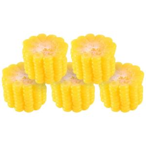 5st Simulation Mais Künstliche Cornflakes Food-Foto-Requisiten Künstlicher Gemüsemais Realistische Maisscheiben Lebensechte Maisstücke Künstliche Maisverzierung Yellow PVC