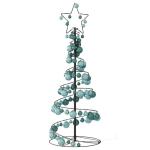 Weihnachtsbaum Kegelform mit Kugeln 80 LEDs Warmweiß 120 cm
