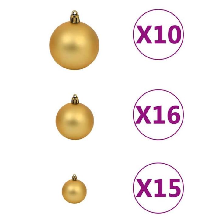 Künstlicher Weihnachtsbaum mit Beleuchtung & Kugeln mit LED Beleuchtung 240 cm Grün