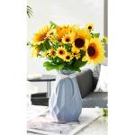 Kunstblumen Künstliche Sonnenblume, für Badezimmer, Küche, rustikal, Tischdekoration, Regal, für Immer Blumen (Sonnenblume + mit Vase) für jeden Anlass