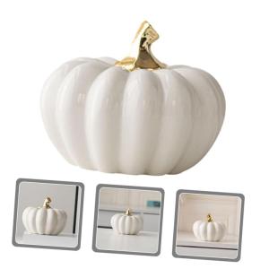 Nordic Keramische Pompoen Kunstmatige Groente Pompoen Decoraties Realistisch Pompoen Mini Pompoen Sculptuur Thanksgiving Pompoen Figuur Huishoudelijke Producten Bureau Wit