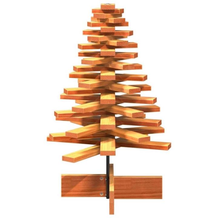 Kerstboom, dennenboom hout om te versieren, kerstboom houten boom DIY kerstdecoratie decoratieve boom kerstdecoratie, wasbruin 80 cm massief hout grenen
