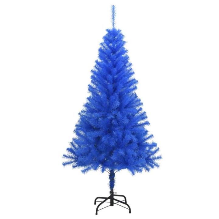 Kunstkerstboom, USB-kerstboom, dennenboom, kunstkerstboom met standaard, blauw, 150 cm, pvc-kerstboom met verlichting,