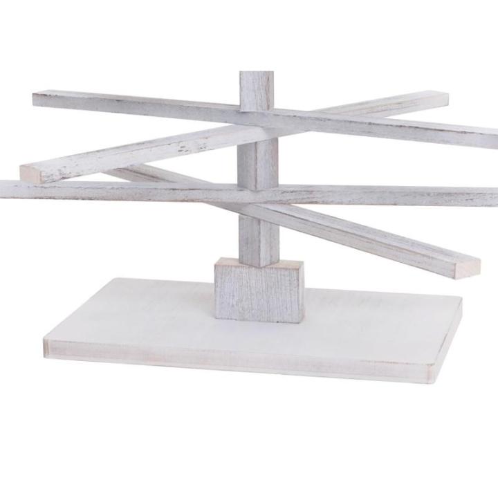 Decoratieve kerstboom HWC-H77, 3D-kerstboom, kerstdecoratie, shabby look, dennenhout, verstelbaar, 130 x 82 x 82 cm, wit