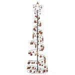 Weihnachtsbaum Kegelform mit Kugeln 120 LEDs Warmweiß 180 cm
