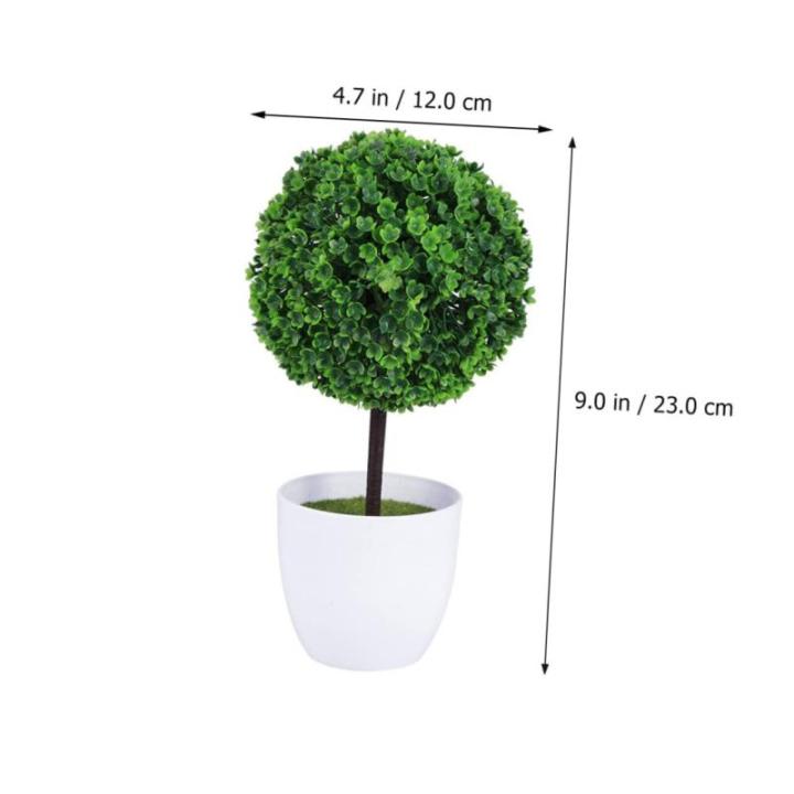 6 stuks potplant kunstplant kunstplanten kunstplanten voor gebruik binnenshuis mini-kunstplanten bal simulatie bonsai kersenbal van kunststof groen