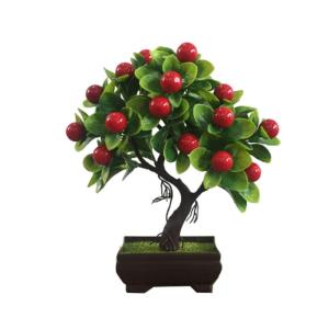 Kunstblumen Künstliche Obst-Topfpflanze, Kunst-Mini-Kunststoff-Obstpflanzen, Kunstpflanzen im Topf, für Geschäft, Büro, Zuhause, Tischdekoration für jeden Anlass