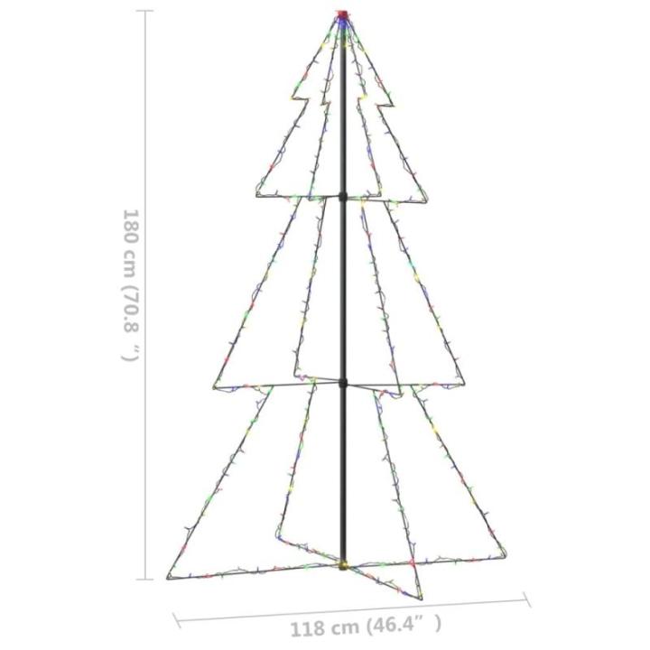 Weihnachtskegelbaum Beleuchtet Weihnachtsbaum Lichterbaum Dekobaum Weihnachtsdeko Lichterkette Beleuchtung 240 LEDs Indoor Outdoor 118x180cm