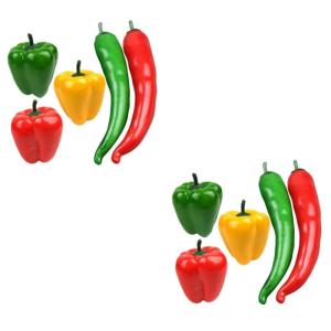 2 Sätze Simulationsmodell Paprika Schaufensterpuppe Maneküre- Set Gemüsemodell Repiclas Gefälschte Essensrequisite Gefälschte Lebensmittelmodellstütze Poly-Drache 5 Stück * 
