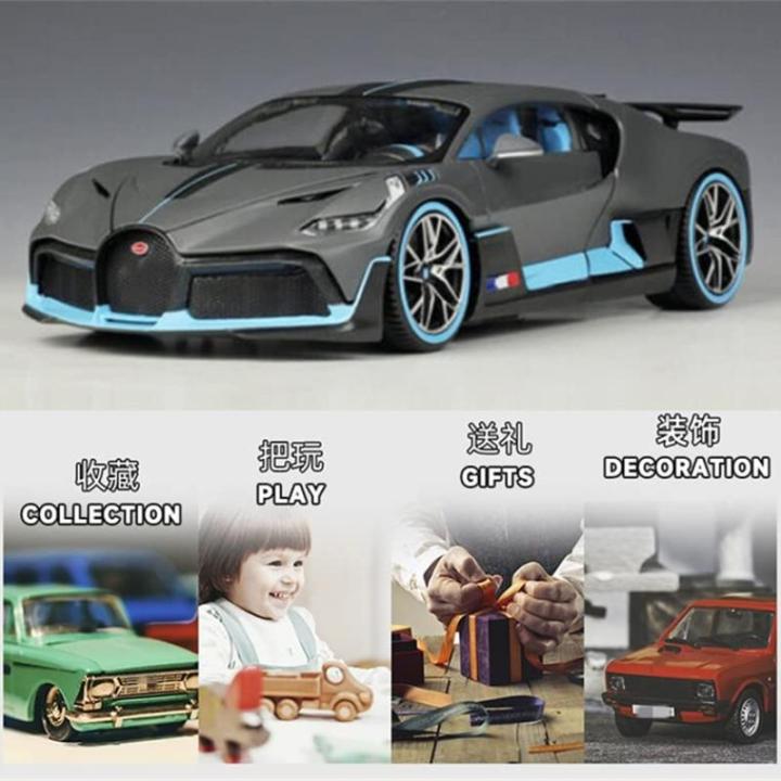 1/18 Voor Bugatti Chiron Divo Gegoten Metaal Hoge Simulatie Sportwagen Model Ambachten Decoratie (Kleur: Zwart)
