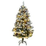 Künstlicher Weihnachtsbaum Klappbar Christbaum Kunstbaum Weihnachten Künstlicher Weihnachtsbaum Dekobaum Tannenbaum für Weihnachten Dekoration 150 LEDs & Kugeln 150 cm Grün und