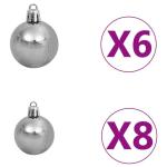 Künstlicher Weihnachtsbaum mit Beleuchtung & Kugeln mit LED Beleuchtung 150 cm Grün