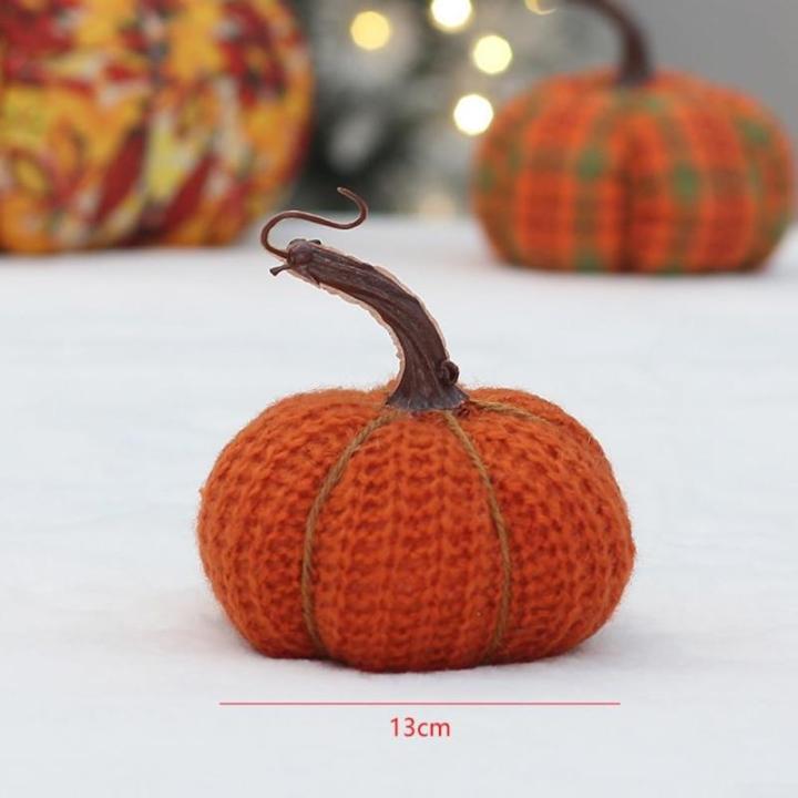Vibrants Strickstoff Kürbis Ornament, perfekte Halloween-Ernte, Festival, Erntedankfest, Dekoration, erhältlich in verschiedenen Größen (1 klein)