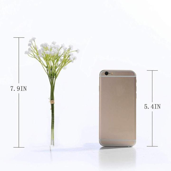 10 STKS 30 Trossen Witte Babys Adem Bloemen Kunstmatige Witte Nep Bloemen Gypsophila Diy Bloemen Boeketten Arrangement Bruiloft Home Decor (VASE NIET Inbegrepen)