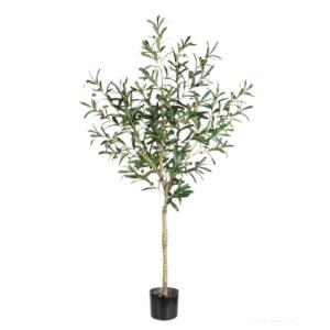Künstliche Pflanze Künstlicher Olivenbaum Im Topf, Gefälschte Gründekoration Mit Biegsamen Ästen Für Den Innen- Und Außenbereich, Hausgarten, Büro Künstlicher Baum(150cm)