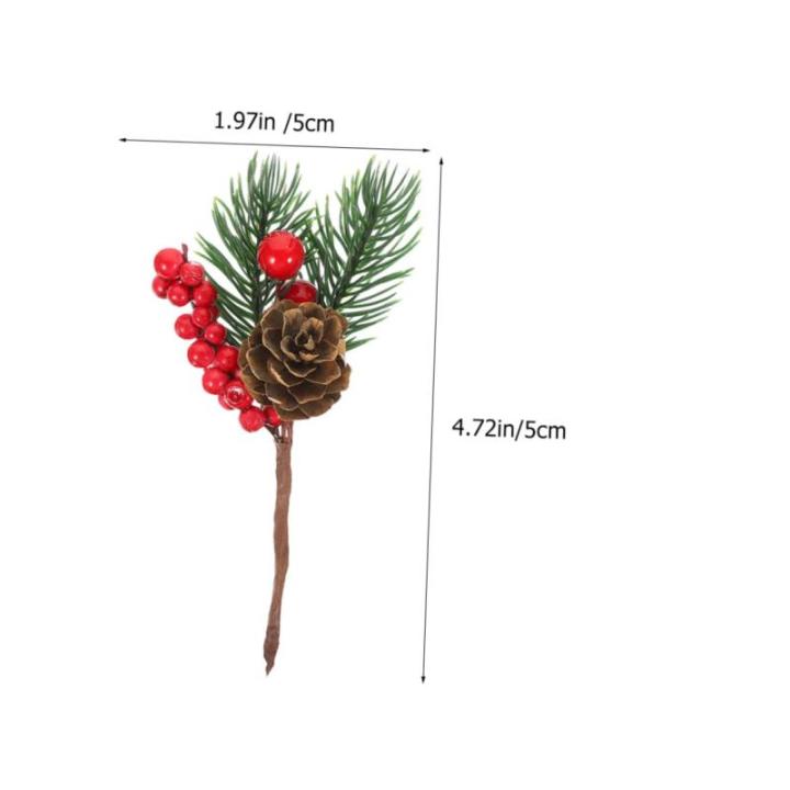 15 stuks kunstmatige dennenappels rode bessenstelen rode bessenplukkers kerstboom bessenstelen spray voor kunstmatige dennentakken, dennenappels, takken, kransen, dennenstam, schui