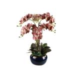 Kunstblumen Künstliches Blumenset, künstliche Phalaenopsis-Blumen, Pflanzenarrangement mit Keramiktopf, künstliche Ornamente in schöner Form für jeden Anlass