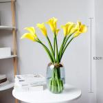 Kunstblumen Künstliche Blumen im Topf – Faux Calla Lily Blumen Grünpflanzen mit Glasvase für Heimdekoration, Hochzeitstisch für jeden Anlass