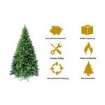 HXT 1101 Slim Kunstkerstboom van pvc, extra smal, diameter ca. 117 cm, met 1600 punten, snel op te bouwen, klapscherm, moeilijk ontvlambaar, dennenboom incl. kerstboomstandaard