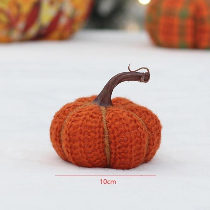 Vibrants Strickstoff Kürbis Ornament, perfekte Halloween-Ernte, Festival, Erntedankfest, Dekoration, erhältlich in verschiedenen Größen (1 klein)