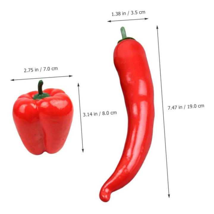 2 Sätze Simulationsmodell Paprika Schaufensterpuppe Maneküre- Set Gemüsemodell Repiclas Gefälschte Essensrequisite Gefälschte Lebensmittelmodellstütze Poly-Drache 5 Stück * 