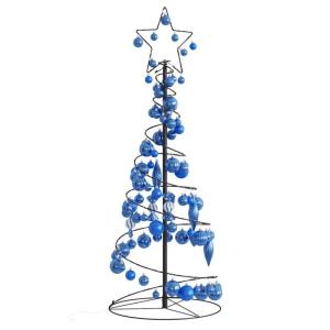 Kerstboom kegelvorm met ballen 80 leds warm wit 120 cm