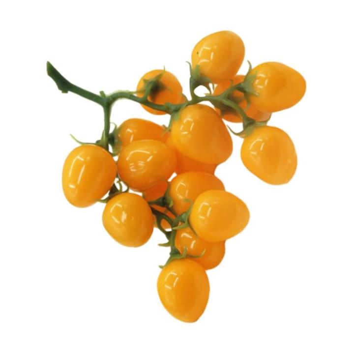 2st Simulierte Kleine Tomaten Künstliche Kirschtomaten-Modell Kunstfruchtdekor Realistisch Simulationsfrucht Zuhause Gefälschte Fruchtstütze Küche Kirschtomaten Prop Yellow Sch