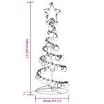 Kerstboom kegelvorm met ballen 80 leds warm wit 120 cm