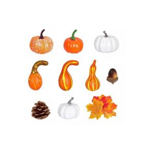 Künstliche Kürbisse Set Halloween Kürbis Deko Fälschung Künstliche Schaumstoff-Kürbis Samt-Kürbisse Jute-Kürbisse Simulation Eichel Lebensechter Herbst Kürbis Deko für Pa