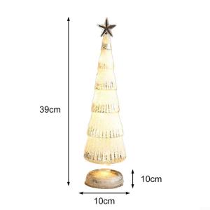 Glas Künstlicher Weihnachtsbaum Mit Beleuchtung Weihnachtsdeko Klein Christmas Tree With LED Lights Tischdekoration Nachtlicht Christbaum Künstlich Weihnachtsbaum (F)