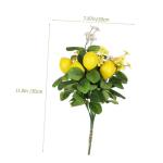 5St Zitronenstrauß Zitronenblumenarrangement gelbe Vase gelbes Dekor Zitronenblumenstrauß Künstlicher Zitronenzweig gefälschte Zitronendekor mit grünen Blättern Schaum Yellow