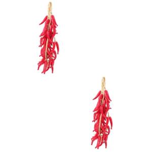 2 Sätze Simulierte Hängende Knoblauchspieße Realistische Paprikaverzierungen Paprika Dekoration Simulation Chili-dekor Chili-Pfeffer-anhänger Foto-Requisiten Schaum Rot 5 Stüc