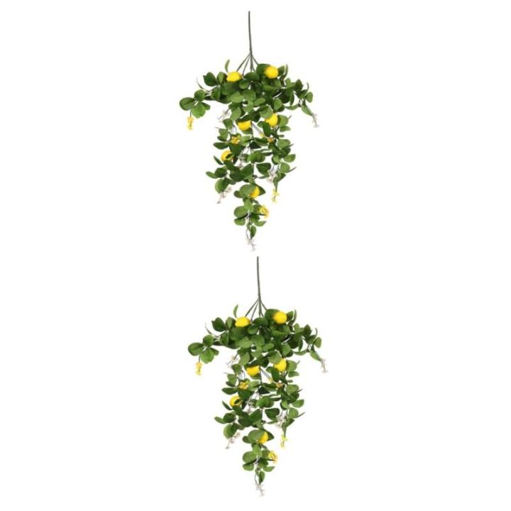 2 Stück Simulation Zitronen Rattan Party Dekorationszubehör Zitronenpicks Zitronenzweige Zur Dekoration Künstliche Zweige Foto Girlande Künstlicher Blumenstrauß Künstliche