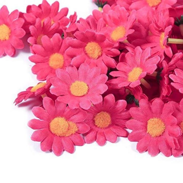 100 STKS Gerbera Daisy Stof Bloemen Hoofden Voor Bruiloft DIY Decoratie Craft