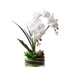 Kunstblumen Künstliche Blumen in transparenter Glasvase – Simuliertes Blumenarrangement für Wohnzimmer und Hochzeiten. Künstliche Blumen für jeden Anlass