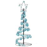 Kerstboom kegelvorm met ballen 80 leds warm wit 120 cm