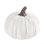 Kunstkürbisse aus Samt für Herbstdekoration für Thanksgiving und Halloween-Feiern (weiß)