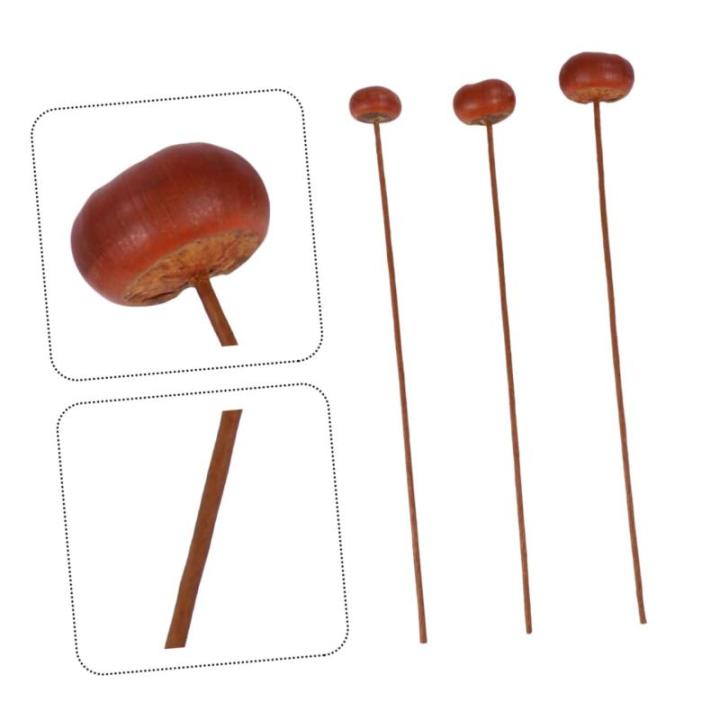 2 Sätze Dekorative Pilze Bauernbaumwollstämme Blumendeko Selber Machen Künstliche Blüten Artificial Blumendekor Aus Holz Lieferungen Für Blumenarrangements Brown 3 Stück * 2