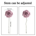Kunstbloemen, rozen, 25 stuks kunstrozen met stelen voor Valentijnsdag, bruidsfeesttafels, boeketten, bruid, woondecoratie, stofroze paars