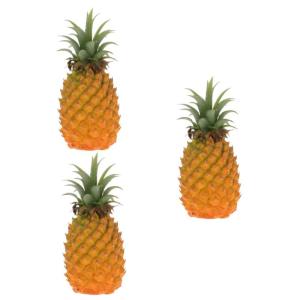 3St simulierte Ananas-Ornamente Ananas-Statue gefälschte Äpfel Ananas-Kunststoffmodell Ananas Schaufensterdekoration Obst Modelle künstliche Ananas Fake-Ananas-Modell-Dekor Pu